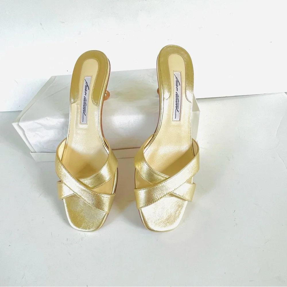 Brian Atwood champagne gold